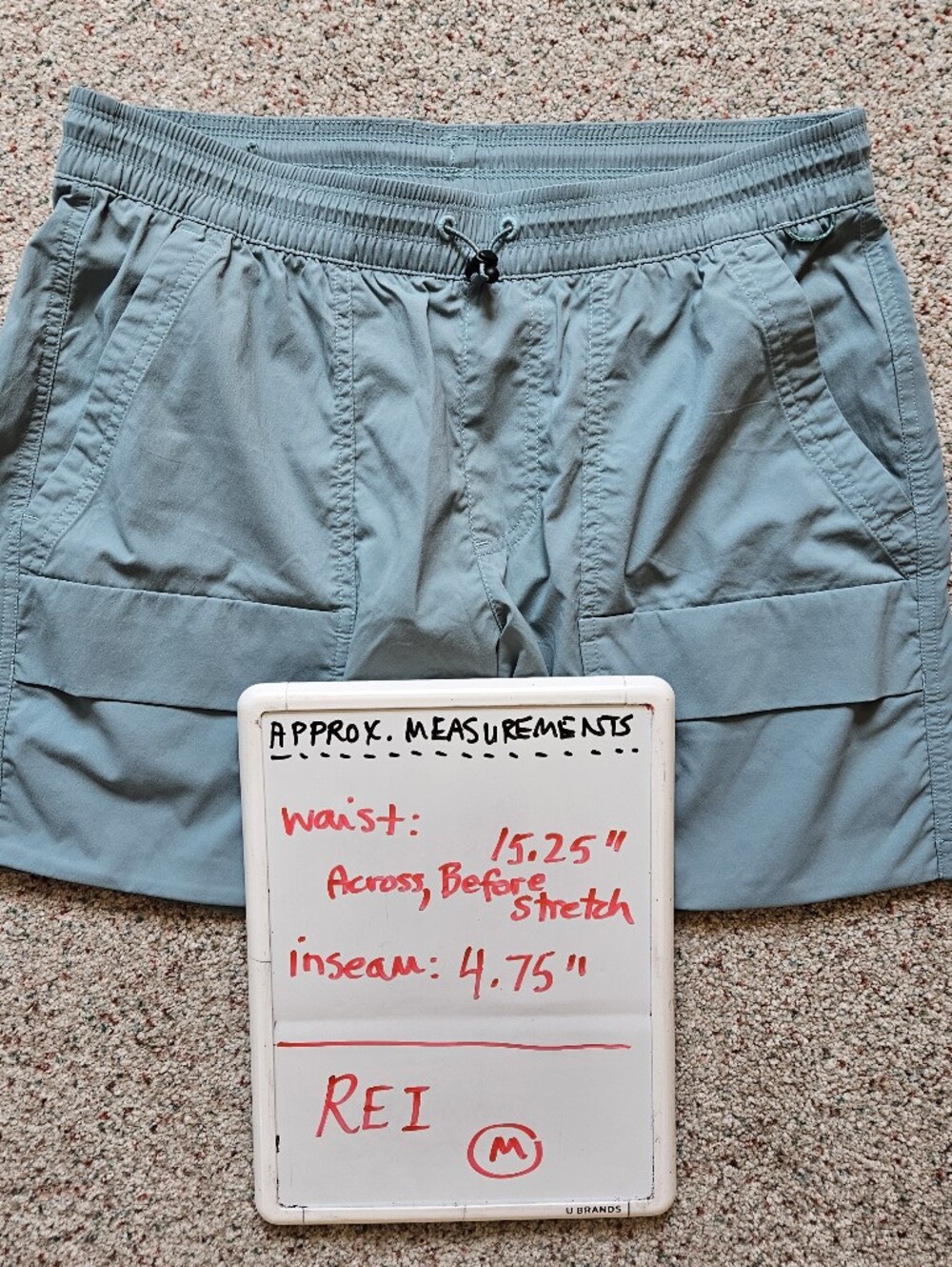 REI Nylon Shorts Blue Elastic Waist Drawstring Pockets M - Picture 4 of 6